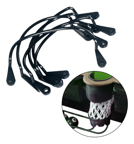 6x Billiard Net Bag Tibilantes De Bolsillo Suministros Negro