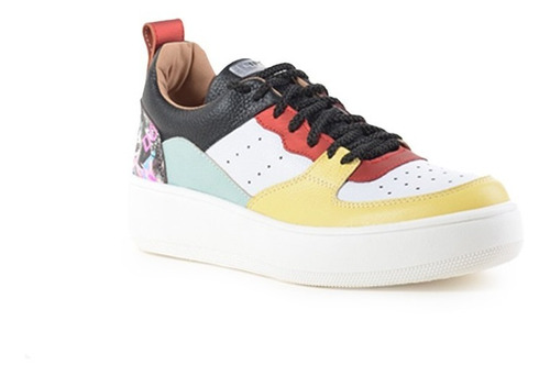 Imagen 2 de 9 de Zapatillas Urbanas De Mujer Cuero Cordones Brika - Ferraro