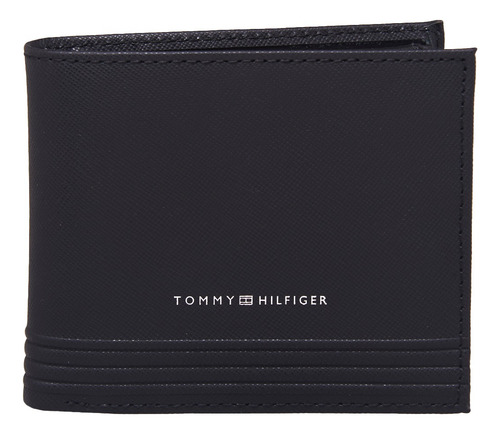 Tommy Hilfiger Cartera Varonil Am0am13259 Color Black Diseño de la tela Liso