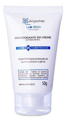 Antitranspirante em creme Alergoshop Uso Diario sem fragrância 50 g