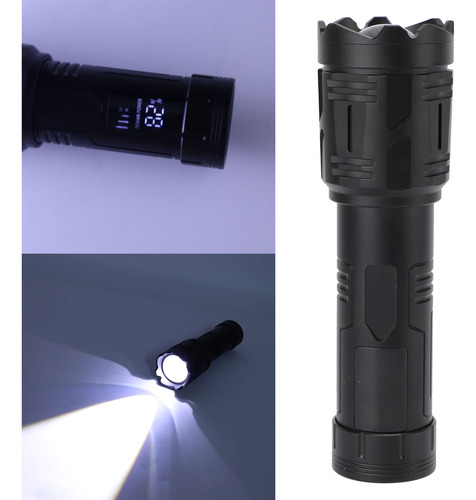 Linterna Led Superbrillante Con Pantalla Digital Lcd Usb