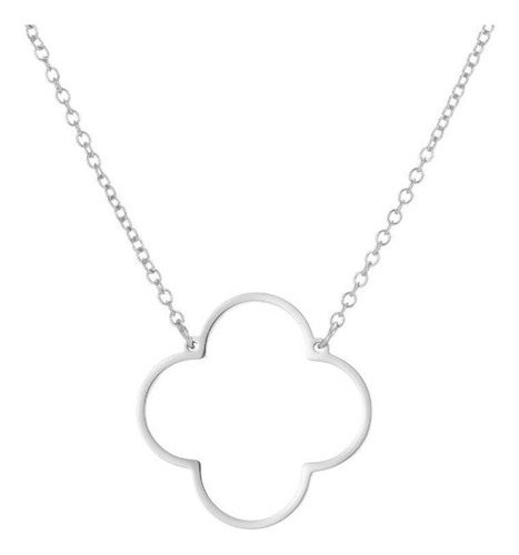 Collar De Trébol De 4 Hojas Y Flores Para Mujer, G Stainless