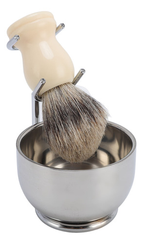 Juego De Brochas De Afeitar Con Soporte De Acero Inoxidable,