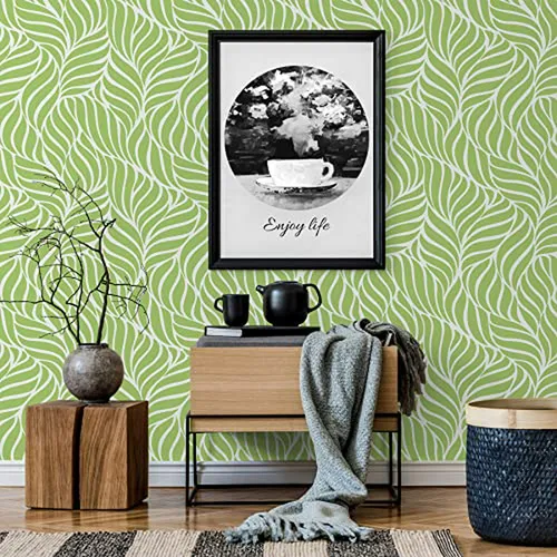 Vinilo Autoadhesivo Moderno Con Hojas Geométricas Cm