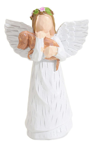 Estatuilla De Ángel De Resina, Ángel De, Perro Fallecido,