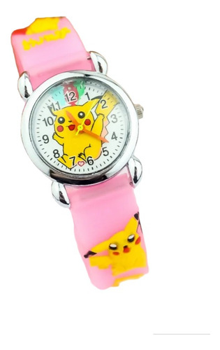 Reloj Pikachu Pokémon Agujas Silicona Niños