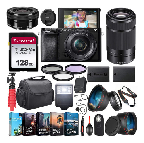 Câmera Sony Alpha A6100 Kit De Lentes Uhd 4k 2 Sem Espelho +