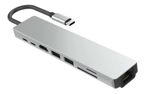Imagen 2 de 4 de Hub Usb Tipo C, 8 En 1, Windows 7 / 8 / 10