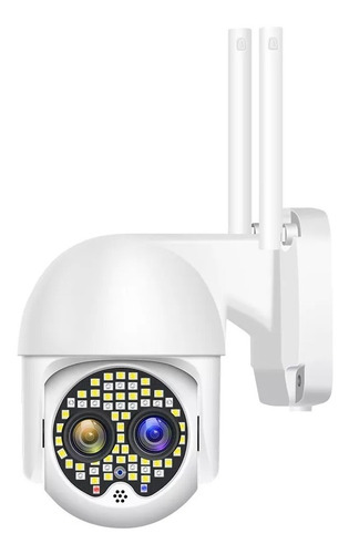 Camara Doble Lente Exterior Audio Wifi Gran Aumento+ 59 Leds Blanco