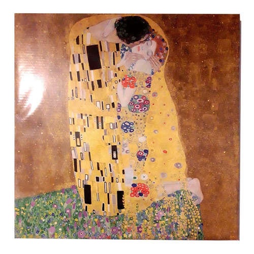 Imagen 1 de 2 de Cuadro El Beso Klimt Réplica 50x50cm