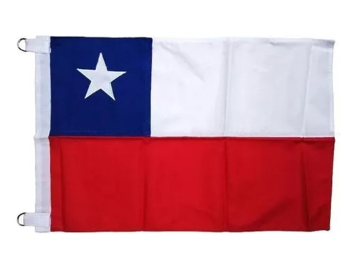 Bandera Chilena 1.20x1.80 Mts Estrella Bordada 