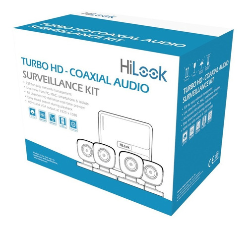 Kit Turbohd 1080p Lite 4ch 4 Cámaras Bala Micrófono Ip66