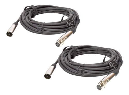 Combo 2 Cable Microfono Dmx 20 Mts Canon Canon  Envio Gratis