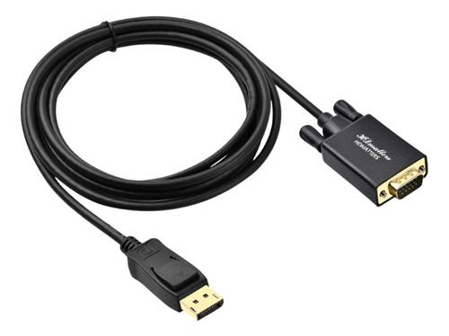 Cabo Displayport Para Vga 3 Metros Conectores Dourados, Qualidade Superior, Instalação Fácil, Modos Duplo E Estendido