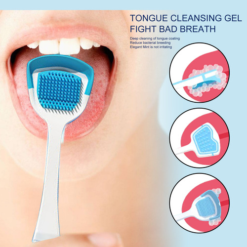 Gel Limpiador De Lengua De 2 Piezas, Kit De Cepillo De Limpi