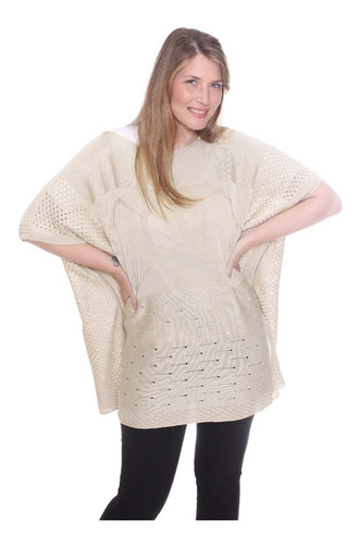 Imagen 6 de 8 de Poncho Tejido Mujer Calado Verano Art 3701