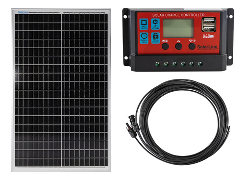 Kit Panel Solar 40wp Regulador 10a Cable Mc4 4mts