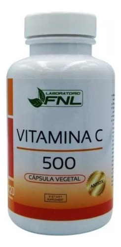 Vitamina C 120 Cápsulas De 500 Mg 1 Acido Ascórbico Antiox 