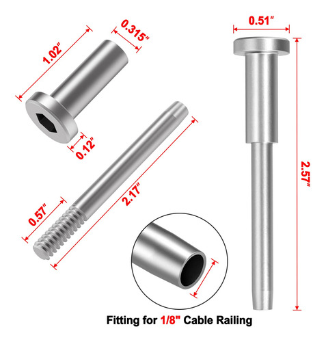 50 Blika Kit Barandilla Cable Invisible Acero Inoxidable 1 8