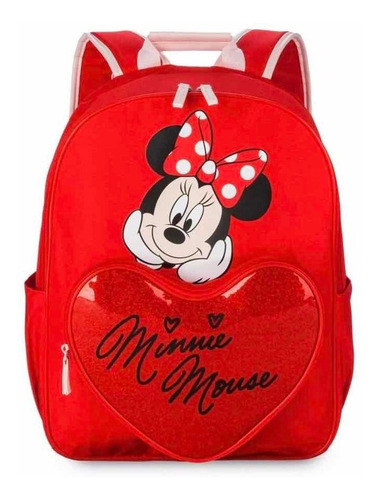 Mochila Minnie Mouse 40cm Corazón Rojo Disney Store