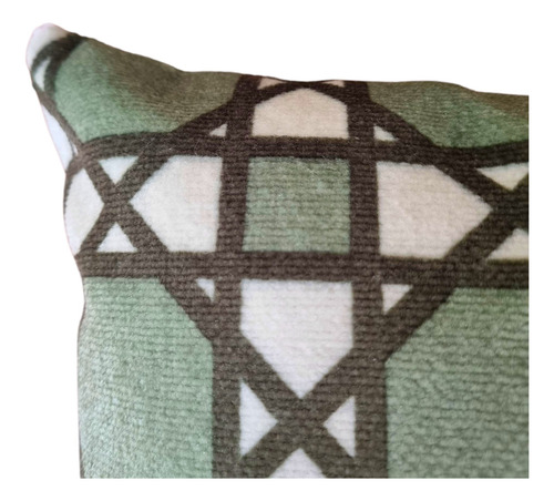 Almohadón De Pana Geo- 45x30 Cm - Escarabeo- Verde Estampado