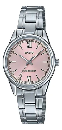 Reloj Casio Quartz Ltpv005 Mujer Rosa Full Color Del Fondo Rosa Ltp-v005d-4b