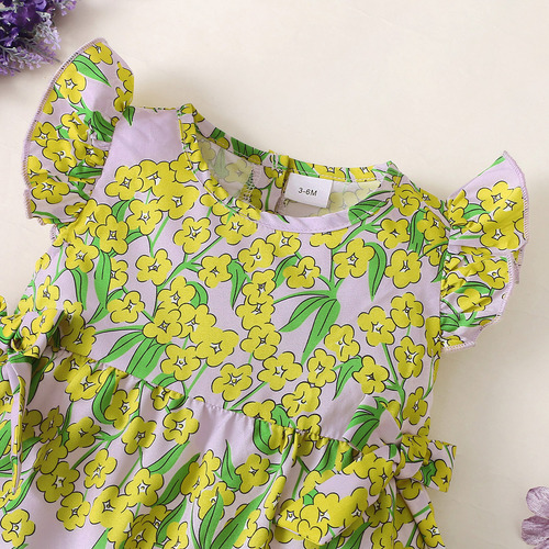 Mamelucos Estampado Transpirable De Verano Para Bebé Violeta 0-3 M