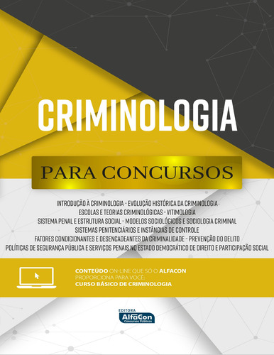 Para Concursos - Criminologia, de Bordignon, Fabiano. Editorial AlfaCon, capa mole em português, 2022