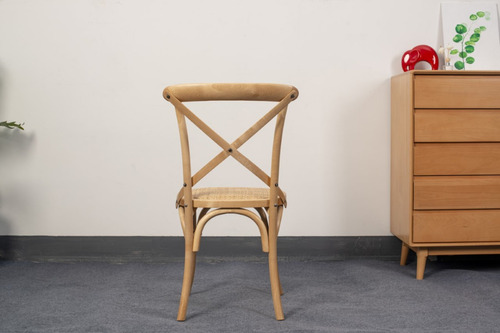 Imagen 5 de 7 de Silla De Comedor Vienesa Cross Madera Beech Asiento De Ratan
