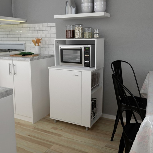 Organizador Centro Estant Cocina Vajillero Microondas Kp60 Color Blanco