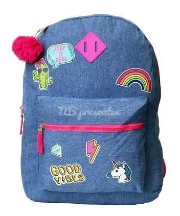 Mochila Juvenil Tecido Estilo Jeans Parcelamento sem juros