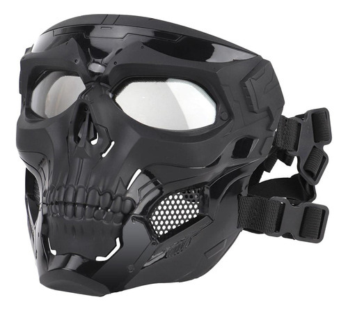 Esqueleto Cara Completa Máscara Táctica Paintball Negro