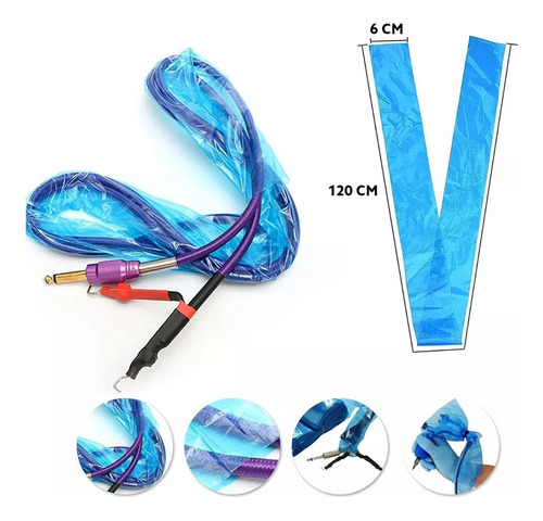 Cubre Clip Cord Cubre Cable Para Tatuar Tatuaje Tattoo 125pz Color 120 Cm