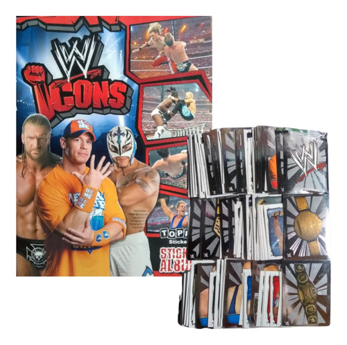 Álbum Wwe Icons + 150 Estampas Sin Repetir Topps