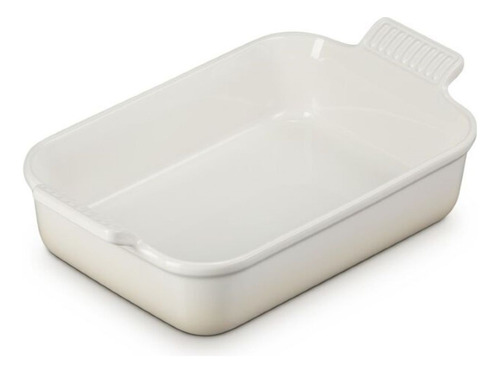 Bandeja rectangular Le Creuset Heritage de 32 cm, color merengue