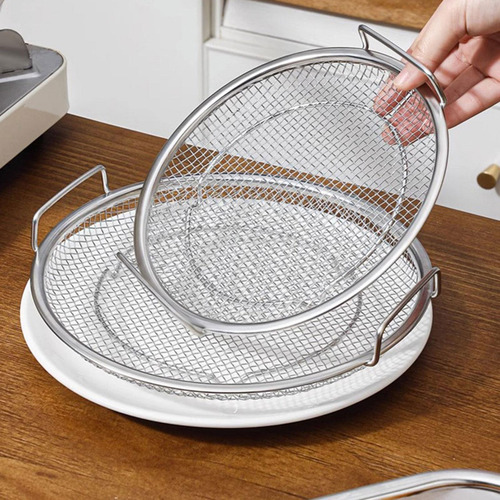 2 Colador Para Freír De Acero Inoxidable, Bandeja Para