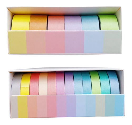 Washi Tapes Cinta Decorativa Caja Con 7.5mm Y 15mm