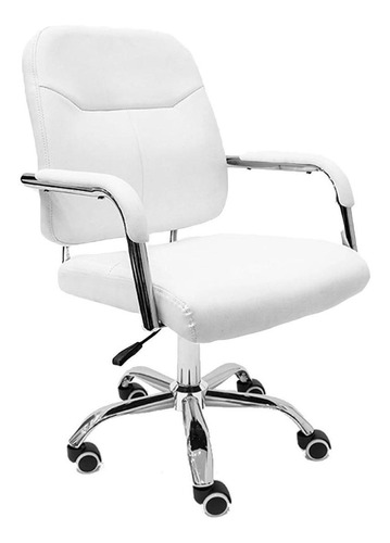Cadeira de escritório Newmo Cadmira  branca com estofado de couro sintético