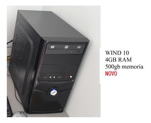 Pc 4gb Hd 500gb + Teclado Mouse E Monitor