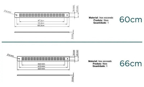 Imagem 4 de 5 de Grade De Ventilação P/ Forno E Microondas Preta 60cm C/ 2 Un