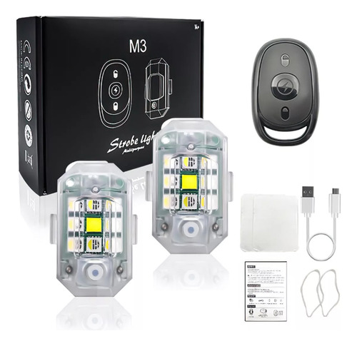 Luz Estroboscópica Led Para Motocicletas 7 Colores Recargabl