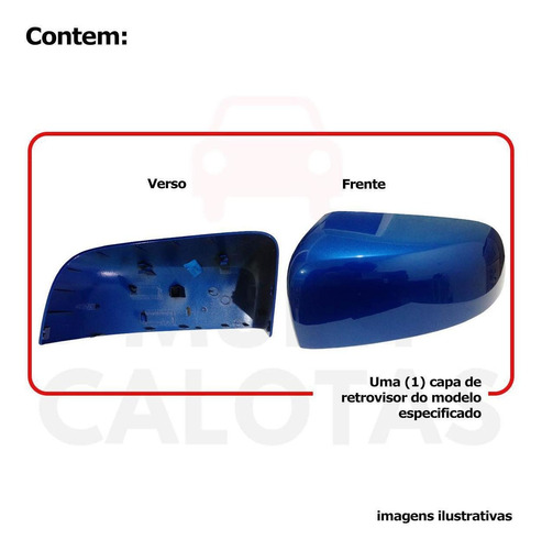 Capa Retrovisor Esquer Ford Ranger 2012 A 2017 Azul