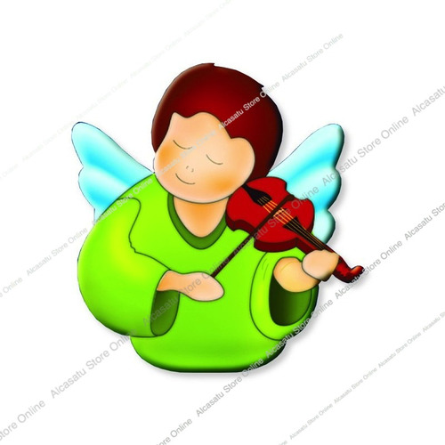 Iman Angel Con Violin Magnetico Con Pie Souvenir (italy)