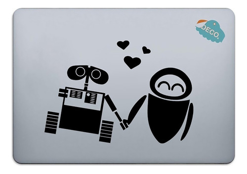 Calcomanía Sticker Para Laptop Wall-e Y Eva