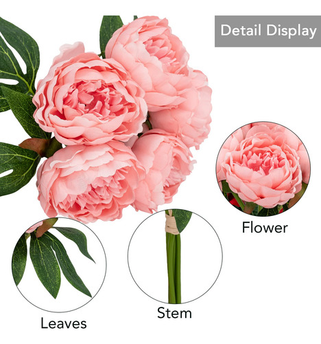 Flores Artificiales Rosas Paquete De 5 Cabezas Para Bodas