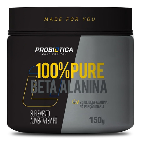 Suplemento Em Pó Probiótica Beta Alanina 100% Pura 150g - Aminoácidos Em Pote De 150ml