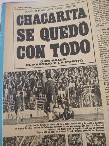 El Gráfico Con Poster Chacarita Puntero Metropolitano ' 69 (Usado)