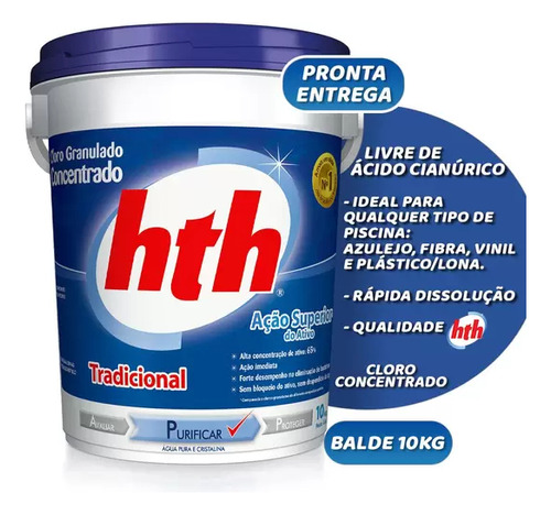 Balde De Cloro para Piscina Hth Tradicional 10kg