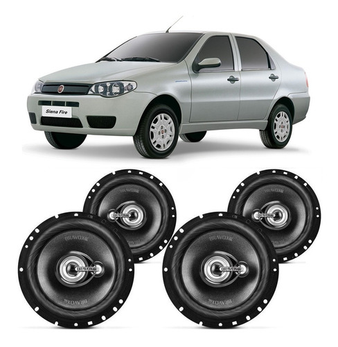 Auto Falante Fiat Siena 2001 A 2007 Bravox 240w Rms 4 Portas