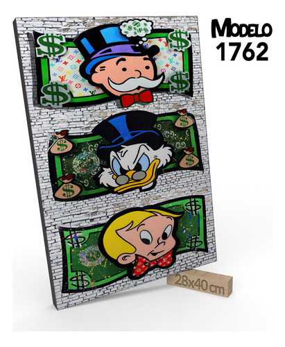 Cuadro Decorativo Alec Monopoly Money Rico Mcpato Textura 1257